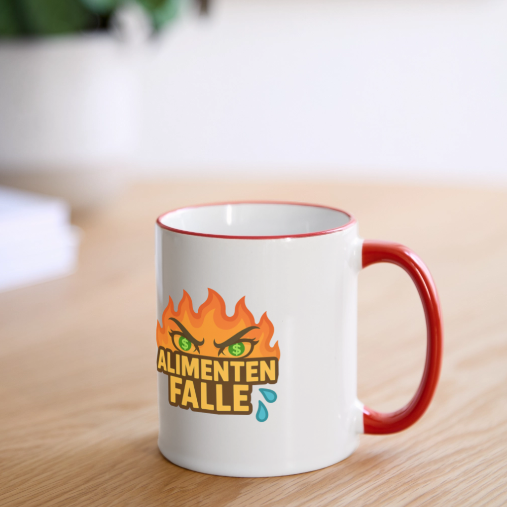 Alimentenfalle Tasse - Weiß/Rot