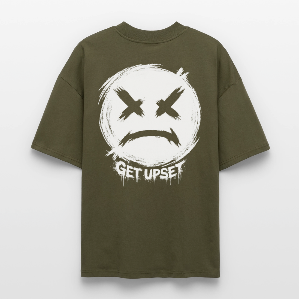 EDSCHI „ANGER LOOKS GOOD“ OVERSIZED T-SHIRT - Khaki
