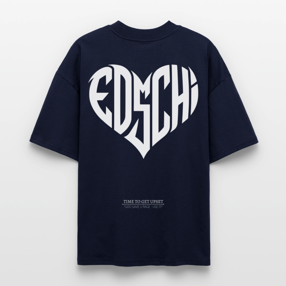 EDSCHI Oversized Unisex Bio T-Shirt Stick - Navy