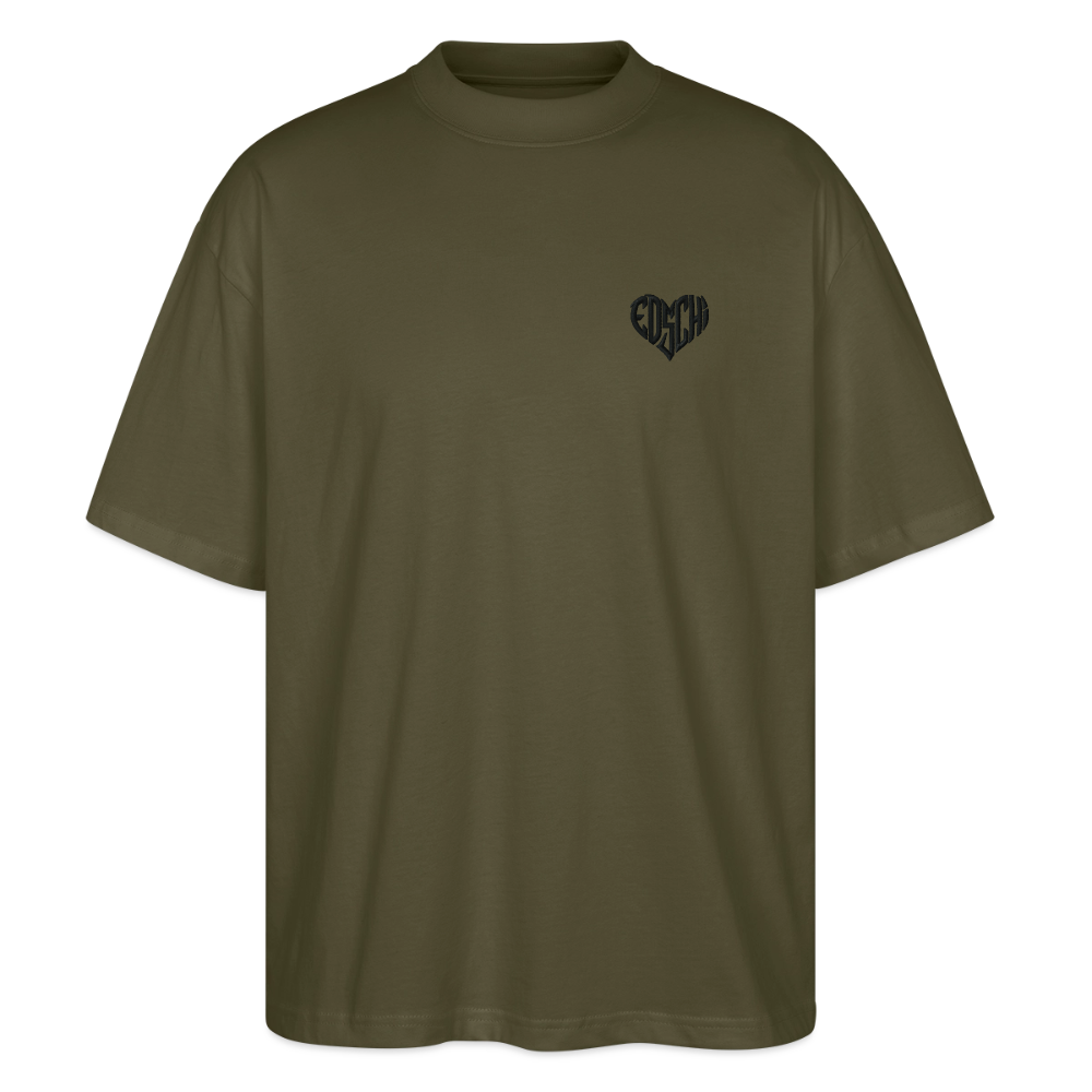 EDSCHI Oversized Unisex Bio T-Shirt Stick - Khaki