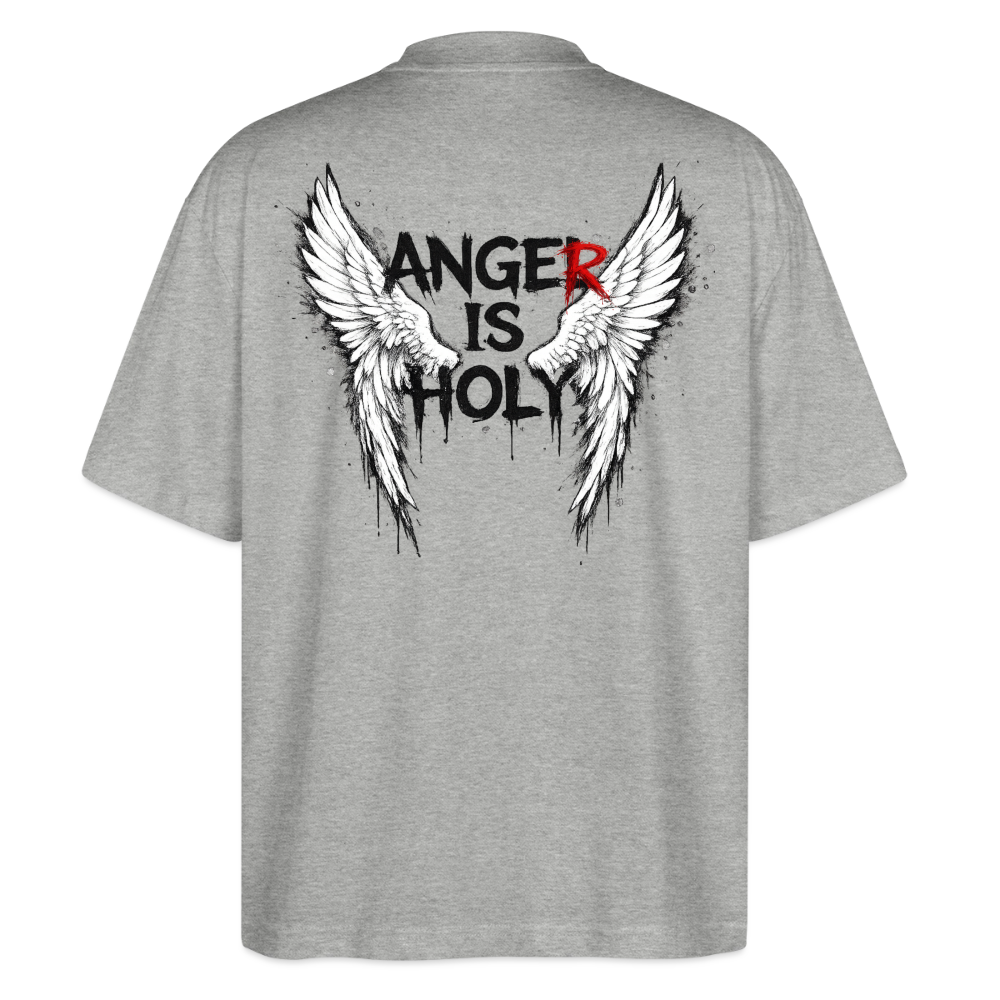 EDSCHI "ANGER IS HOLY" OVERSIZE T-SHIRT - Grau meliert