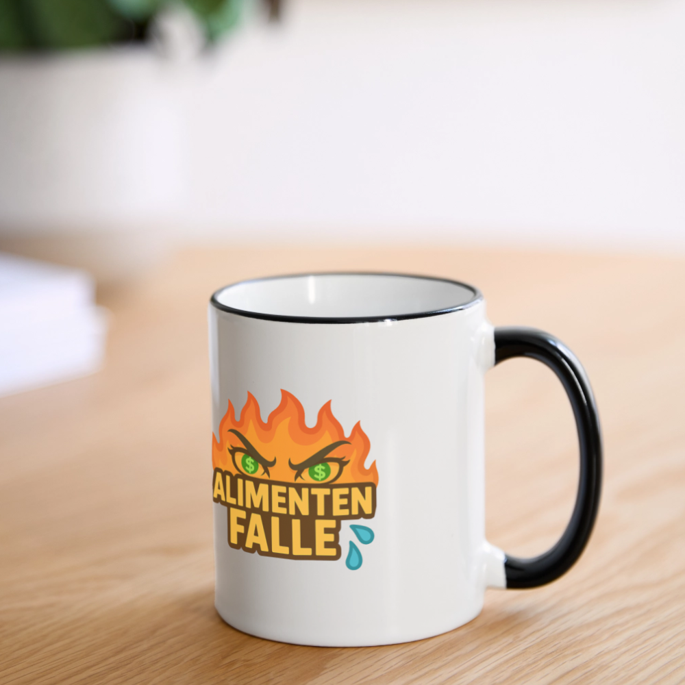 Alimentenfalle Tasse - Weiß/Schwarz
