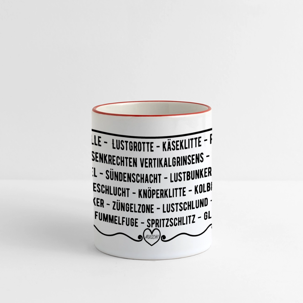 Muschi-Tasse - Weiß/Rot