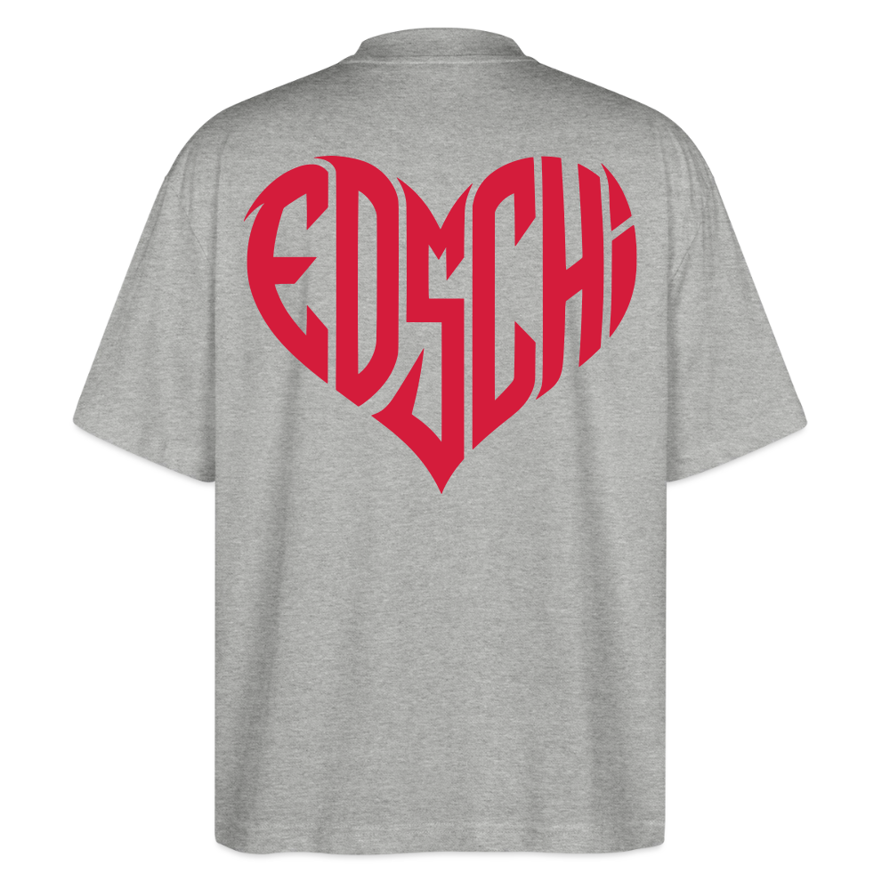 EDSCHI Oversized Unisex Bio T-Shirt Stick - Grau meliert