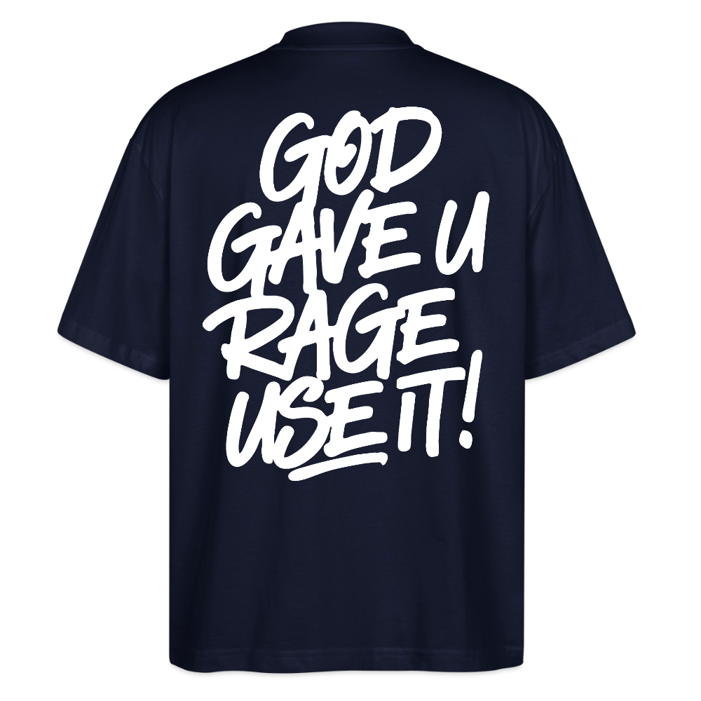 EDSCHI Oversized Unisex Bio T-Shirt  Stick - Navy