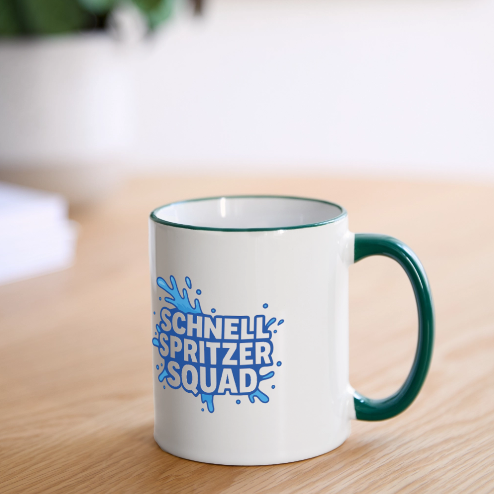 Schnell Spritzer Squad Tasse - Weiß/Dunkelgrün
