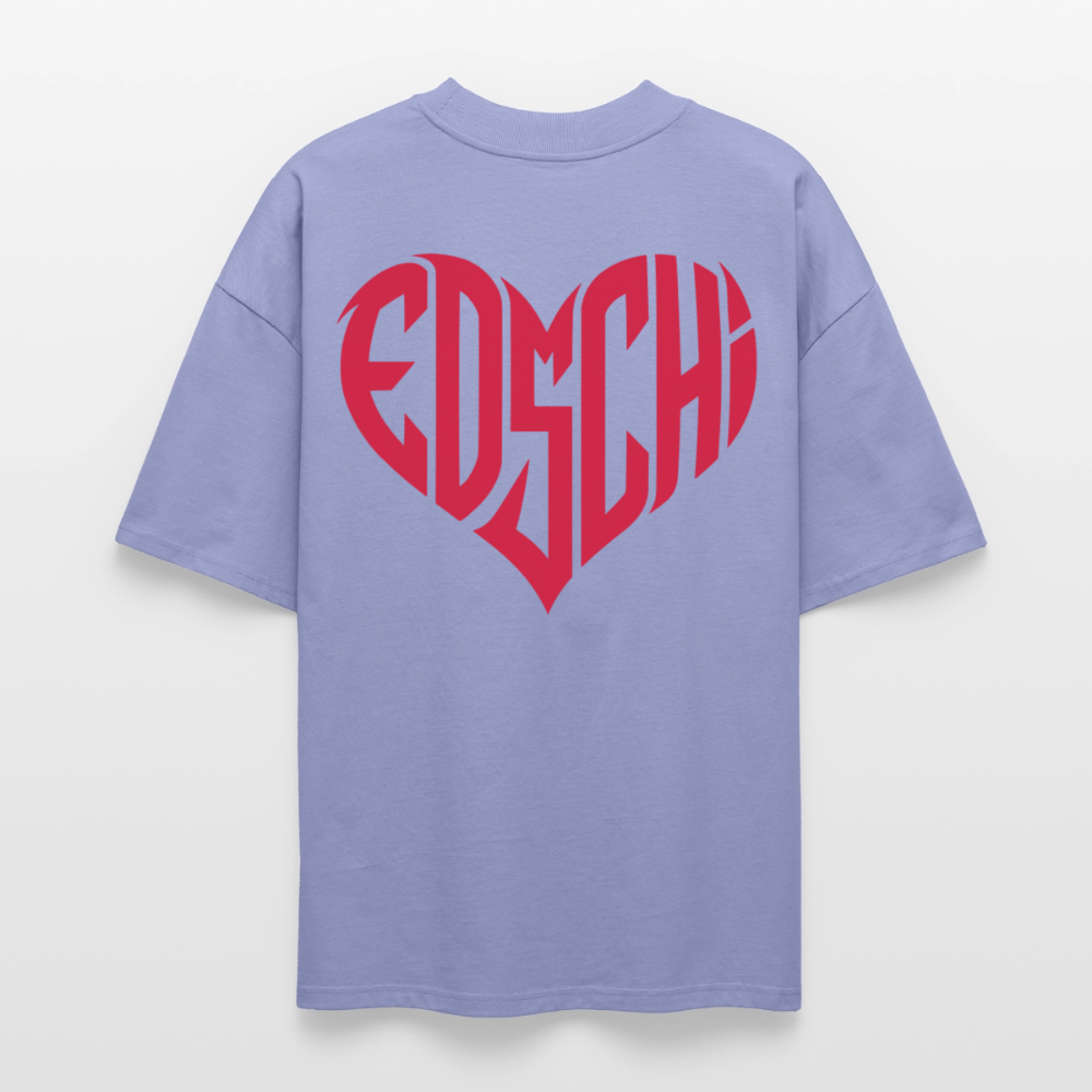 EDSCHI Oversized Unisex Bio T-Shirt Stick - Violett