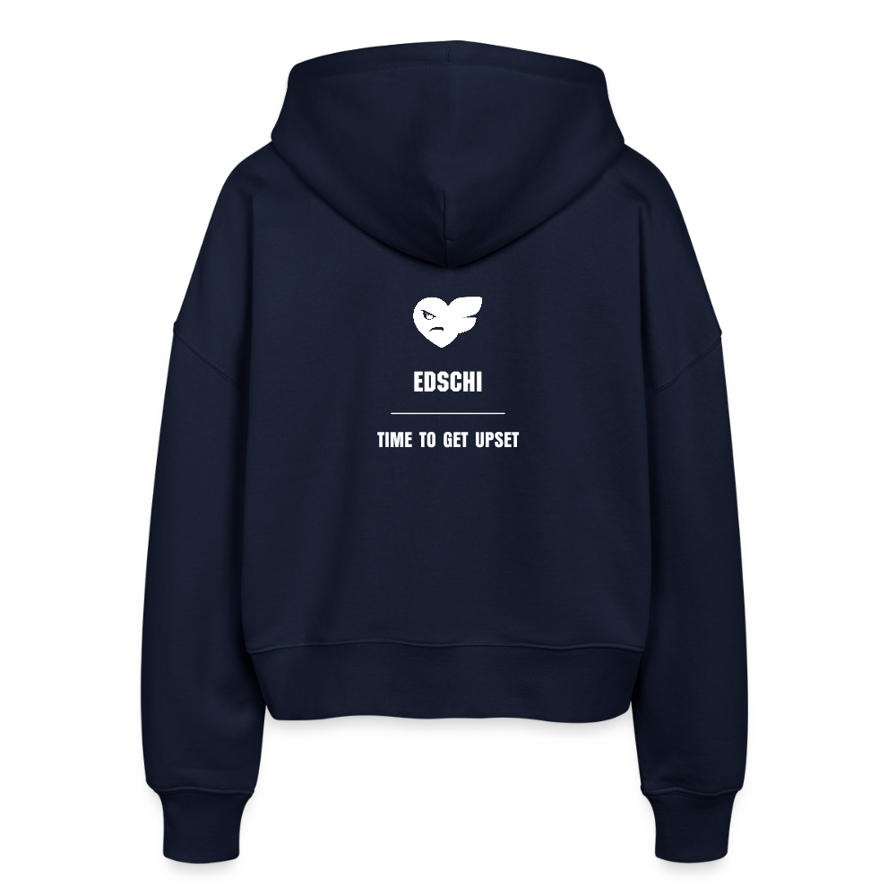 Frauen Bio Zip Hoodie - TIME TO GET UPSET - Navy