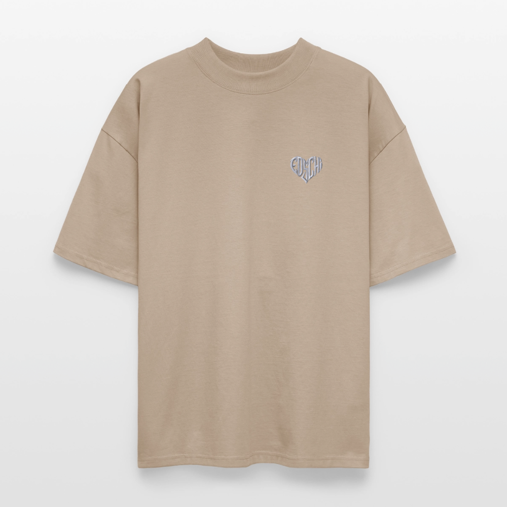 EDSCHI Oversized Unisex Bio T-Shirt  Stick - Steingrau