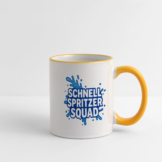 Schnell Spritzer Squad Tasse - Weiß/Gelb