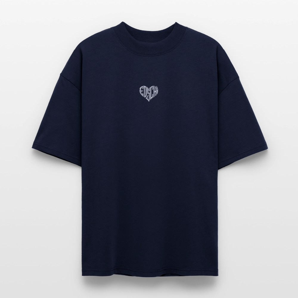 EDSCHI Oversized Unisex Bio T-Shirt Stick - Navy