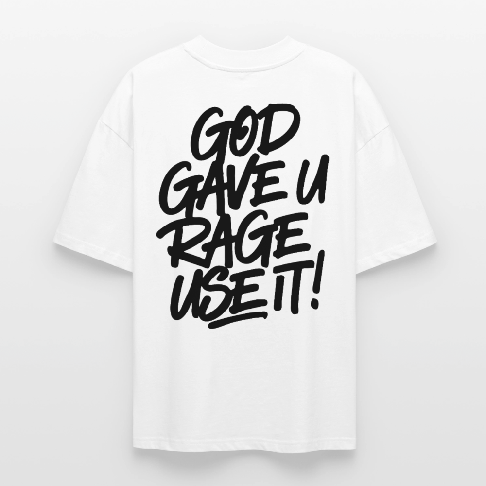 EDSCHI Oversized Unisex Bio T-Shirt Stick - Weiß
