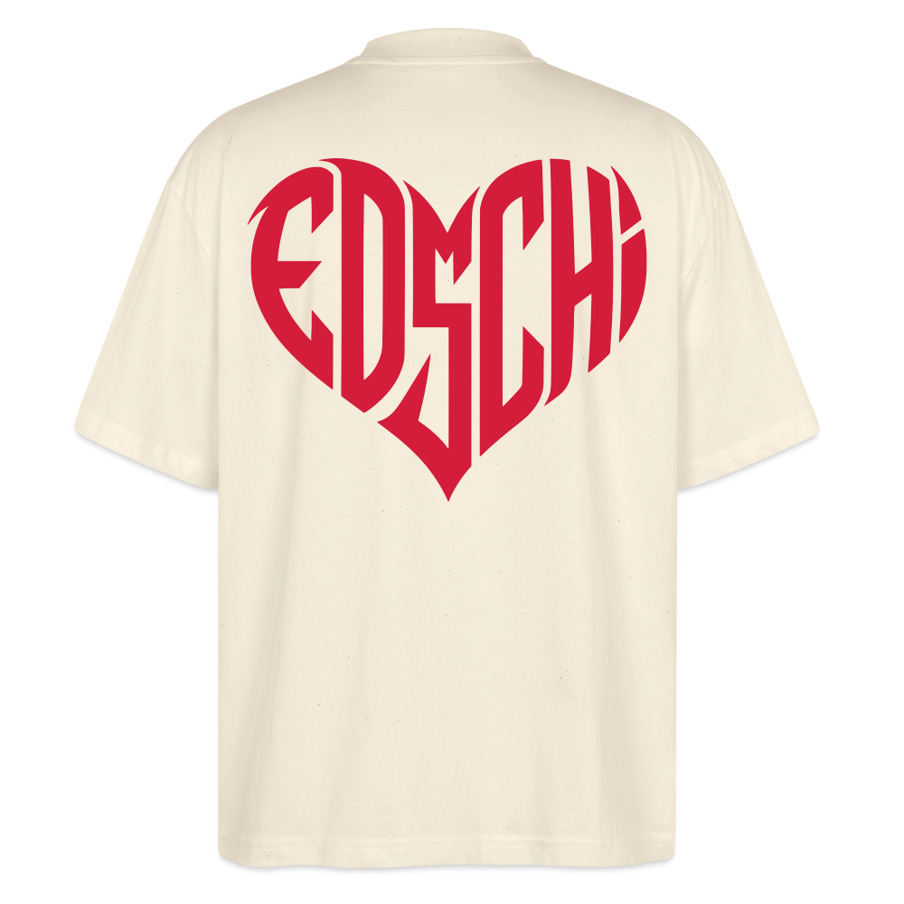 EDSCHI Oversized Unisex Bio T-Shirt Stick - Natur
